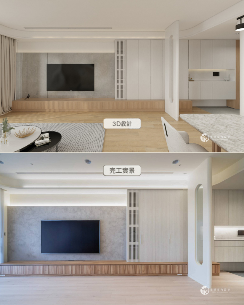 02電視牆正面-3D設計與完工實景-1080x1350 國泰UNIPARK電視牆3D設計與完工實景