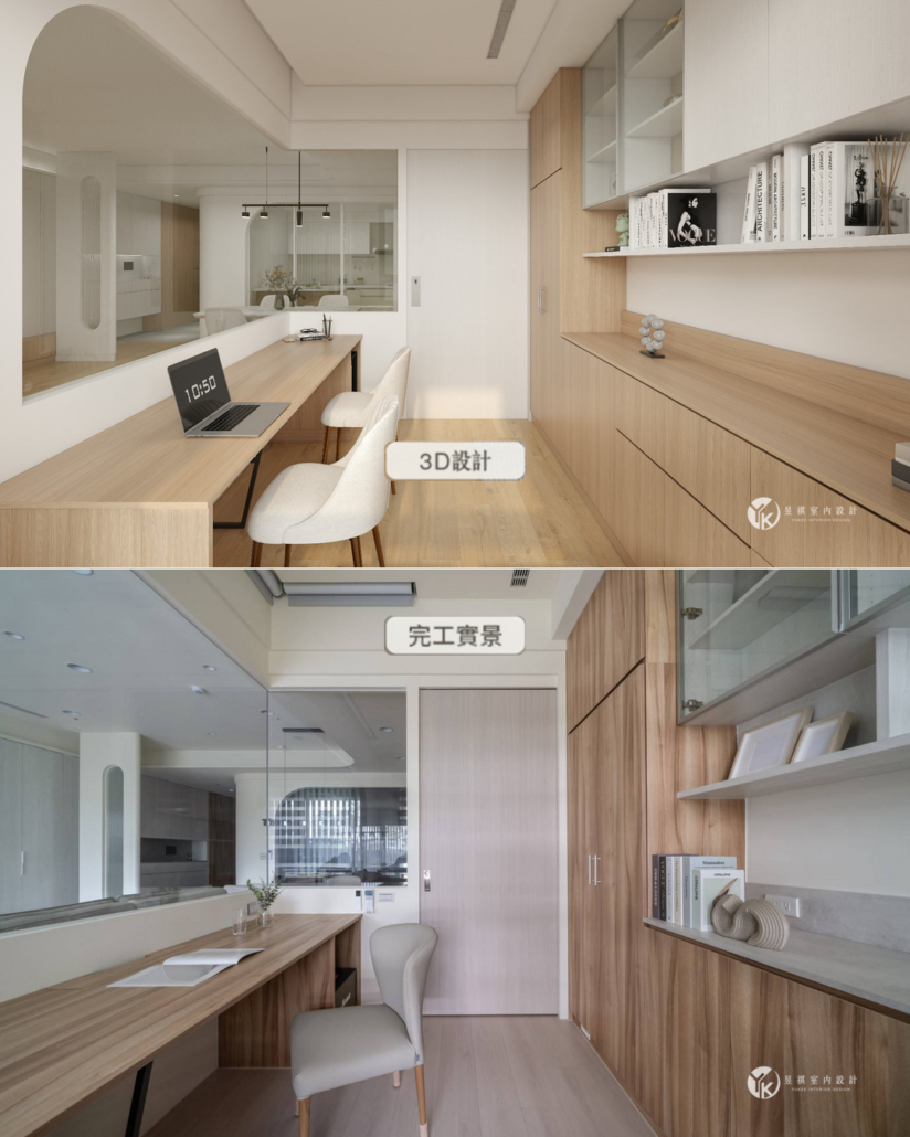 05-書房收納-3D設計與完工實景-1080x1350 台南安平書房收納櫃3D設計與完工實景