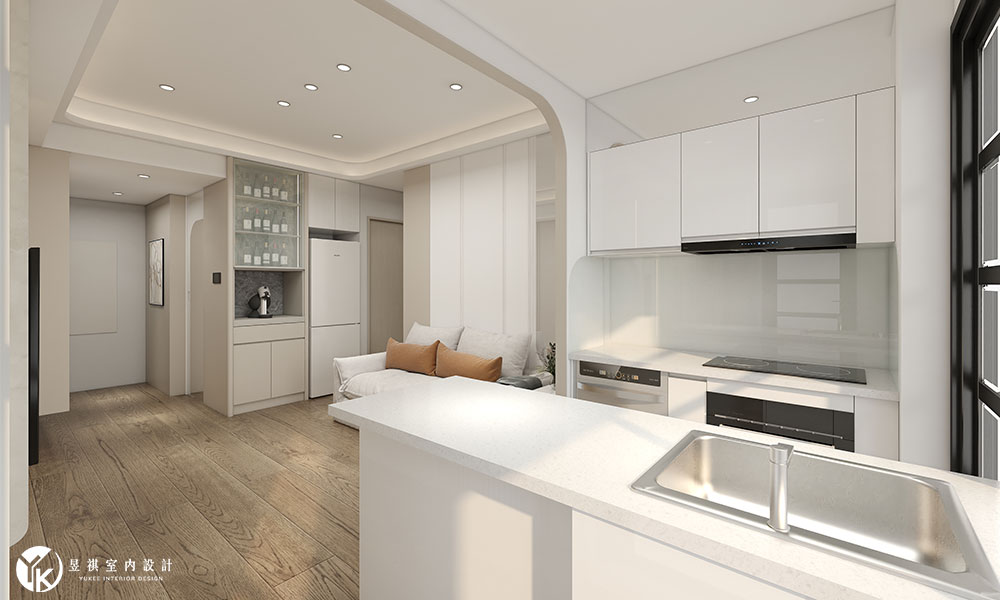 15-34 高雄小坪數裝潢 20坪客餐廚整合空間設計