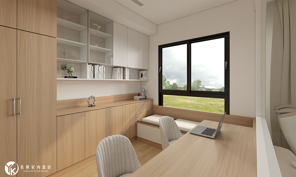 光域書房設計細節-窗邊休閒臥榻與日光閱讀角規劃