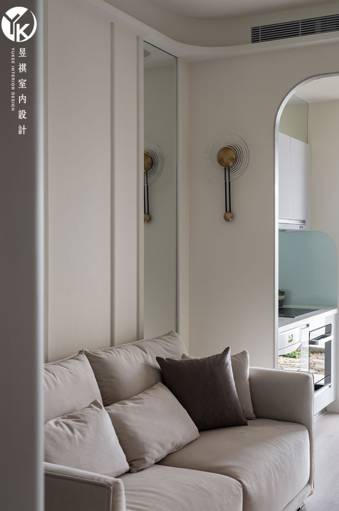 textured-tv-wall-detail 鉑愛悅圓弧造型+線板
