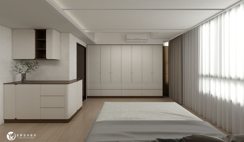 連建3D主臥衣櫃與入口收納14 連建拾初主臥整排衣櫃與入口收納櫃3D效果圖