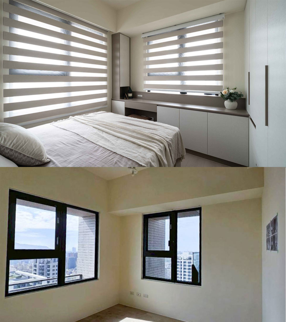 鉑愛悅-主臥收納-before-after 主臥室收納櫃與書桌設計 Before After